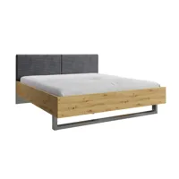 structure de lit en velours côtelé 160x200 bois / gris