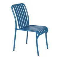 chaise design de jardin en aluminium bleu foncé