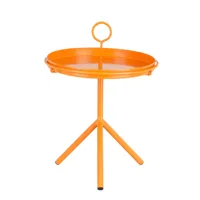 table d'appoint avec plateau amovible en métal orange h41,5