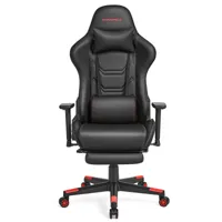 chaise de bureau ergonomique capacité de charge 150 kg noir et rouge