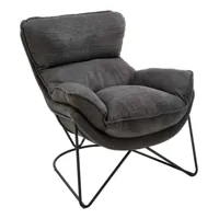 fauteuil en velours gris