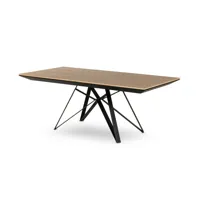 table à manger contemporain 200 cm noir / bois