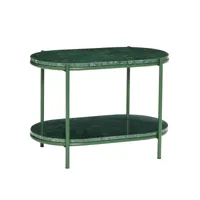 table en fer et marbre vert foncé