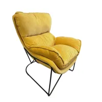 fauteuil en velours jaune