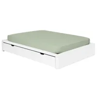 pack lit avec tiroir et matelas bois massif blanc 120x200 cm