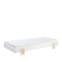 lit enfant empilable en bois 90x200cm blanc