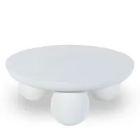 table basse en bois massif d90cm blanc