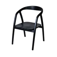 chaise noire en bois de teck avec accoudoirs 77x50x55