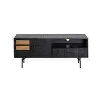 meuble tv en bois noir 135x45 cm