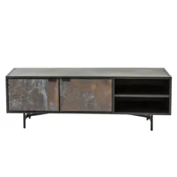 meuble tv en métal noir 150x40 cm