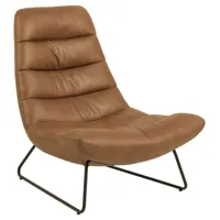 fauteuil aspect cuir marron