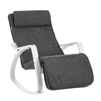 fauteuil à bascule pieds effet bois gris foncé