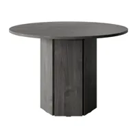 table à manger ronde aspect frêne noir, 110x75 cm