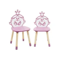 2 chaises enfant monsieur/madame - madame princesse