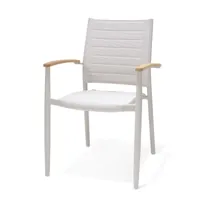 chaise accoudoirs extérieur aluminium blanc
