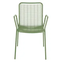 chaise accoudoirs extérieur métal vert amande