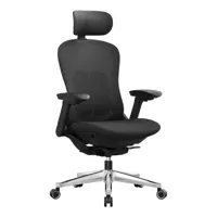 chaise de bureau fauteuil ergonomique réglable en toile noir d’encre