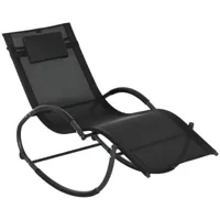chaise longue à bascule rocking chair design contemporain noir