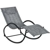 chaise longue à bascule rocking chair design contemporain gris chiné