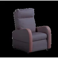 fauteuil relaxation - 1 moteur - cuir / marron acajou - alimentation filaire - made