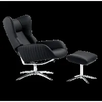 fauteuil relaxation - manuel - cuir soft / noir - made in france - stockholm