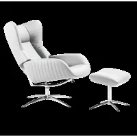 fauteuil relaxation - manuel - cuir soft / blanc - made in france - stockholm