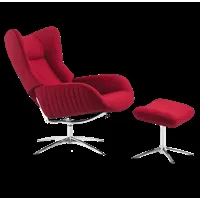 fauteuil relaxation - manuel - tissu lido / rouge - made in france - stockholm