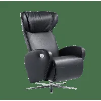 fauteuil relaxation - 2 moteurs - simili / noir - alimentation sans fil - made in fr