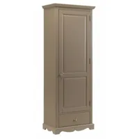 beaux meubles pas chers - armoire bonnetière taupe style anglais 4 niches l 70 h 186 p 42 cm - marron