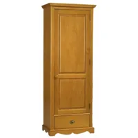 beaux meubles pas chers - bonnetière pin massif miel style anglais 4 niches l 70 h 186 p 42 cm - orange
