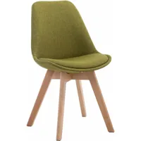 chaise de cuisine avec des jambes en bois clair recouvertes de différentes couleurs tissus colore : vert
