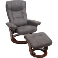 fauteuil de relaxation tv avec repose-pieds en tissu capacité de charge 130 kg gris foncé couleur noyer - gris