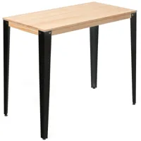 box furniture - table mange debout lunds 90x160x110cm noir-naturel. noir