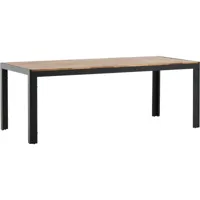table de jardin en aluminium et acacia 205 x 90 cm bois - naturel
