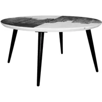 signature - table basse abstract - h 38cm - noir