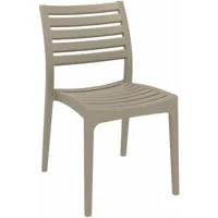 chaise de jardin en plastique design simple empilable beige - beige