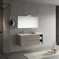 meuble de salle de bains mural de 120 cm avec 2 tiroirs à cendres et un compartiment ouvert new york