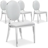cotecosy - lot de 4 chaises médaillon sofia blanc - blanc