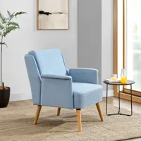 fauteuil de salon edling 83 x 73 x 75 cm bleu clair naturel [en.casa] bleu clair