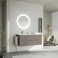 meuble de salle de bain mural en frêne gris de 120 cm avec tiroirs + compartiment ouvert new york