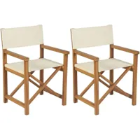 2 chaise de jardin avec une grande conception de réalisateur en bois en bois