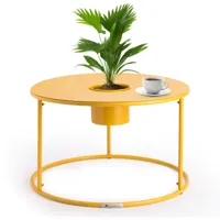 table basse - blumfeldt irvine - design minimaliste - acier thermolaqué - durable et stable - 60 x 38,5 cm (øxh) - gold - jaune