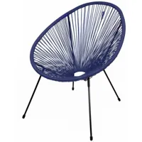 chaise de jardin fauteuil de jardin fauteuil en resine bleu marine 4 pieds d72cm h88cm - le cabana - bleu marine