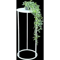 dandibo - tabouret de fleurs en métal blanc, rond, 70 cm, table d'appoint pour plantes 96483 l, colonne à fleurs moderne, support de plantes,