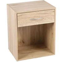 pratik meuble de chevet armoire de bureau armoire de rangement commode meuble de rangement 1 tiroir et 1 compartiment 39x30xh48cm - bois clair