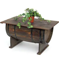 dandibo - tonneau de vin table de salon table en bois 5084 etagère à vin 80 cm table d'appoint vin bar
