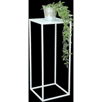 dandibo - tabouret de fleurs en métal blanc carré de 70 cm, table d'appoint pour plantes 96482 l, colonne à fleurs moderne, support de plantes,