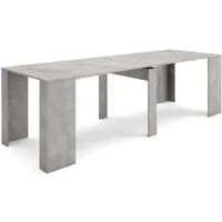 table console extensible, console meuble, 260, pour 12 personnes, table à manger, style moderne, ciment - skraut home