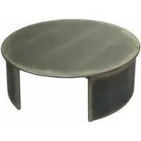 [jamais utilisé] table basse hhg-571, table d'appoint table de salon, certifiée mvg industrial, ronde ø80cm, aspect métal brossé - grey