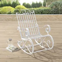 chaise de jardin dorée en métal de style vintage avec divers accoudoirs taille : blanc